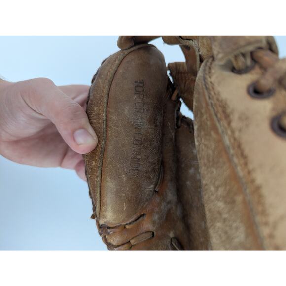 Vintage Top Grain Cow Hide Leather Deep Pocket Catcher's Mitt Glove 425C - Picture 5 of 9